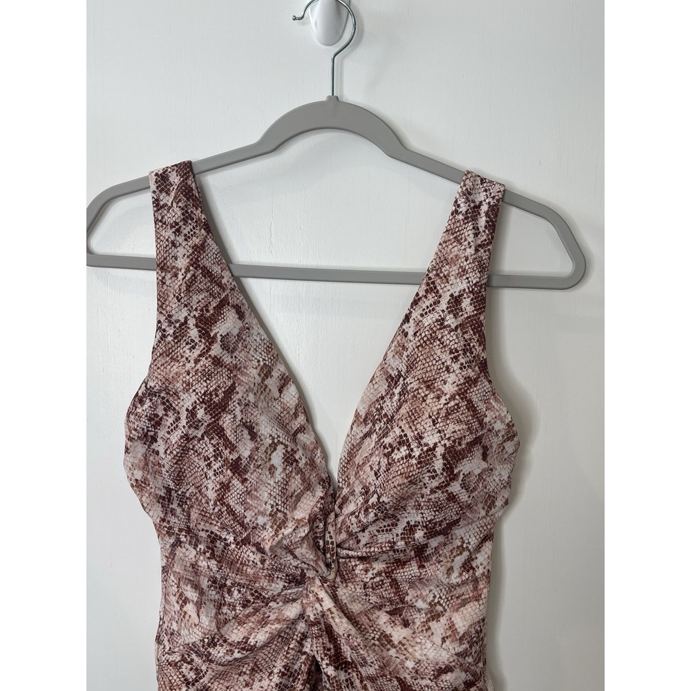 Victoria's Secret Women's Snakeskin Print Deep V Neck One‎ Piece Swimsuit Size L - Picture 3 of 6